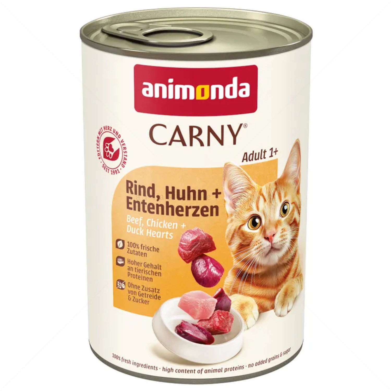 ANIMONDA Carny 400 гр. Adult телешко, пилешко месо и патешки сърца