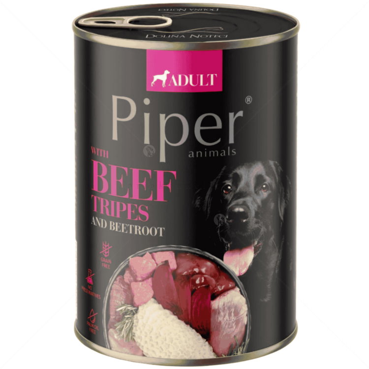 Piper Adult 400 гр с говеждо шкембе и червено цвекло