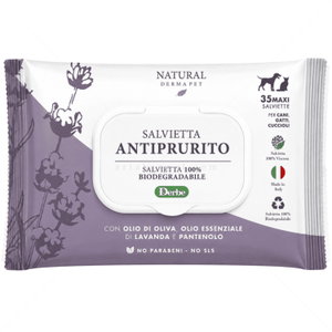 Успокояващи мокри кърпи против сърбеж с лавандула и пантенол NATURAL DERMA PET Antiprurito Salviette