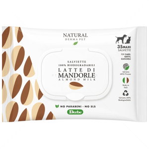 Мокри кърпи с бадемово мляко NATURAL DERMA PET Latte di Mandorle Salviette