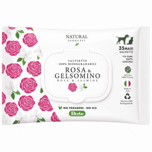 Мокри кърпи с роза и жасмин NATURAL DERMA PET Rosa & Gelsomino Salviette