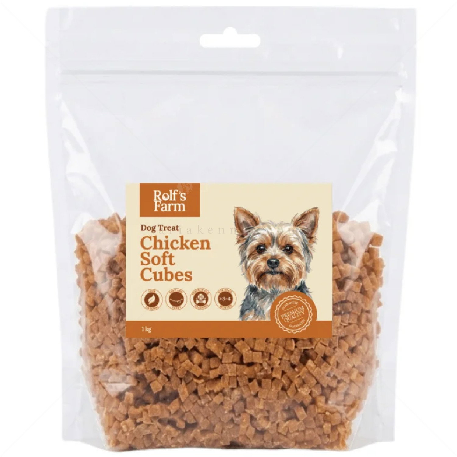 Меки кубчета с пилешко месо 1 кг ROLF'S FARM Soft Chicken Cubes