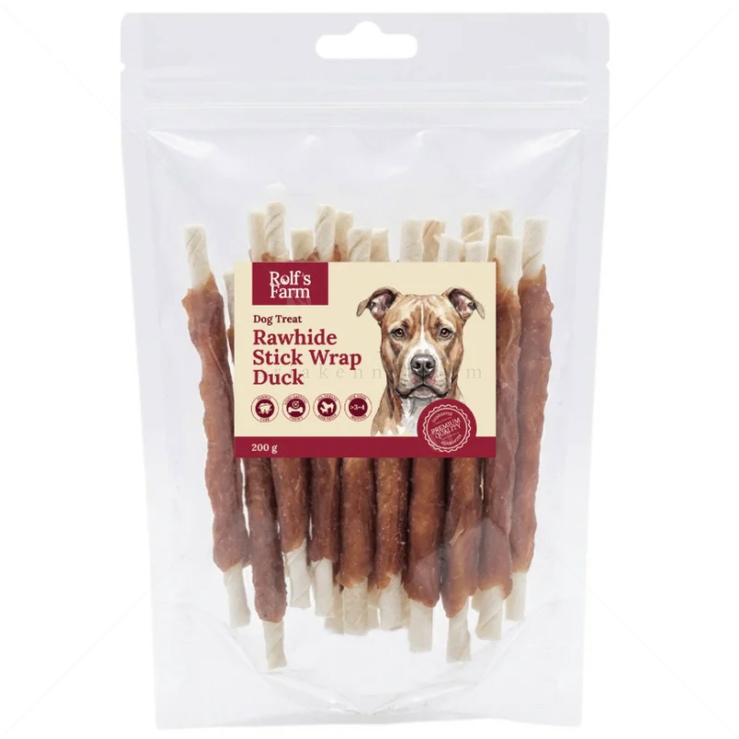 Кожени солети, обвити с патешко месо 200 гр ROLF'S FARM Rawhide Stick Wrap Duck