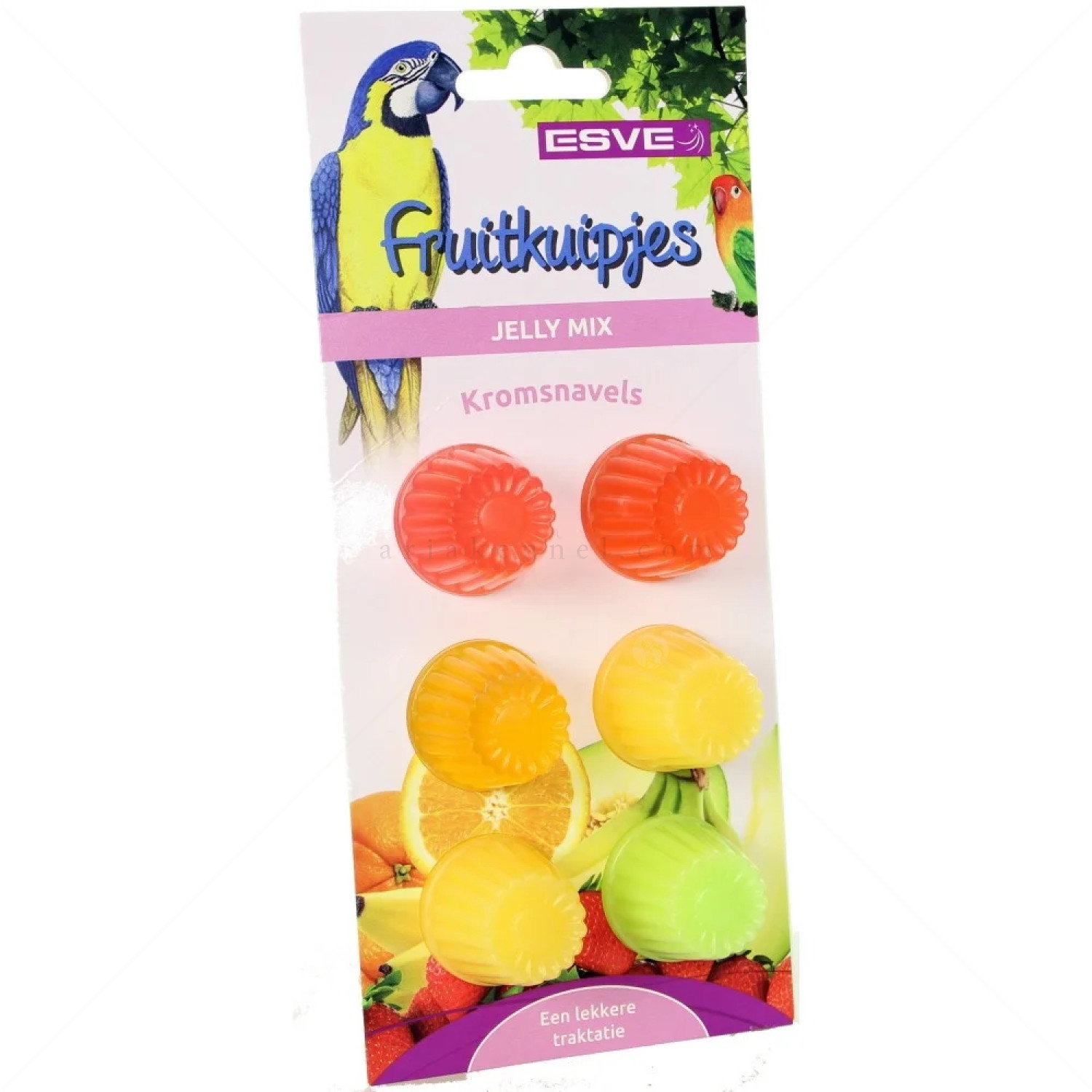 Желирано лакомство микс плодови аромати за папагали, 6 броя ESVE Fruitkuipjes Jelly Mix