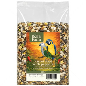Храна с добавени люти чушки за големи папагали ROLF'S FARM Parrot food with peppers 0.750 кг, микс