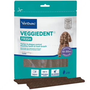 Ламели за дъвчене за кучета с тегло от 10 до 30 кг VIRBAC VeggieDent Fr3sh