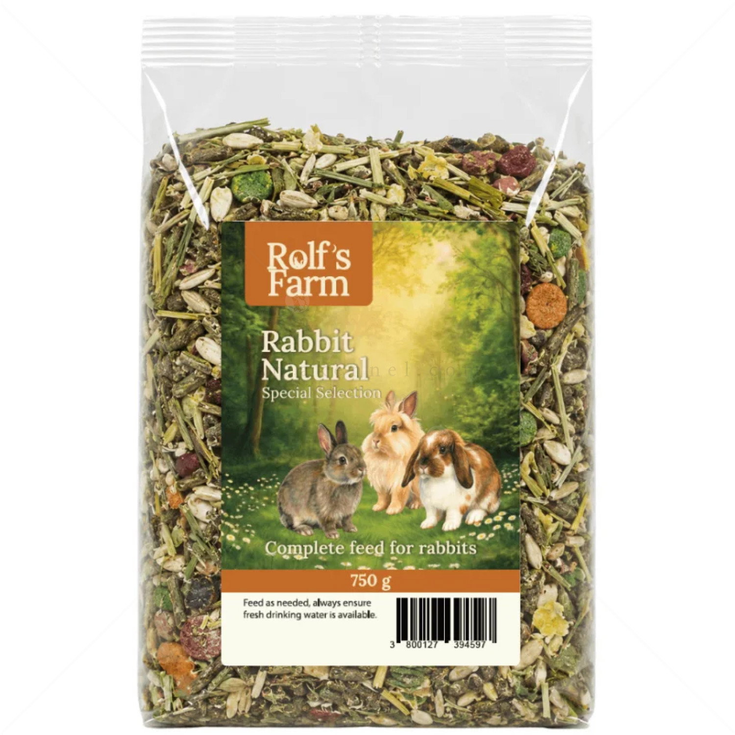 Натурална храна за декоративни зайци 0.750 кг ROLF'S FARM Rabbit Natural, микс