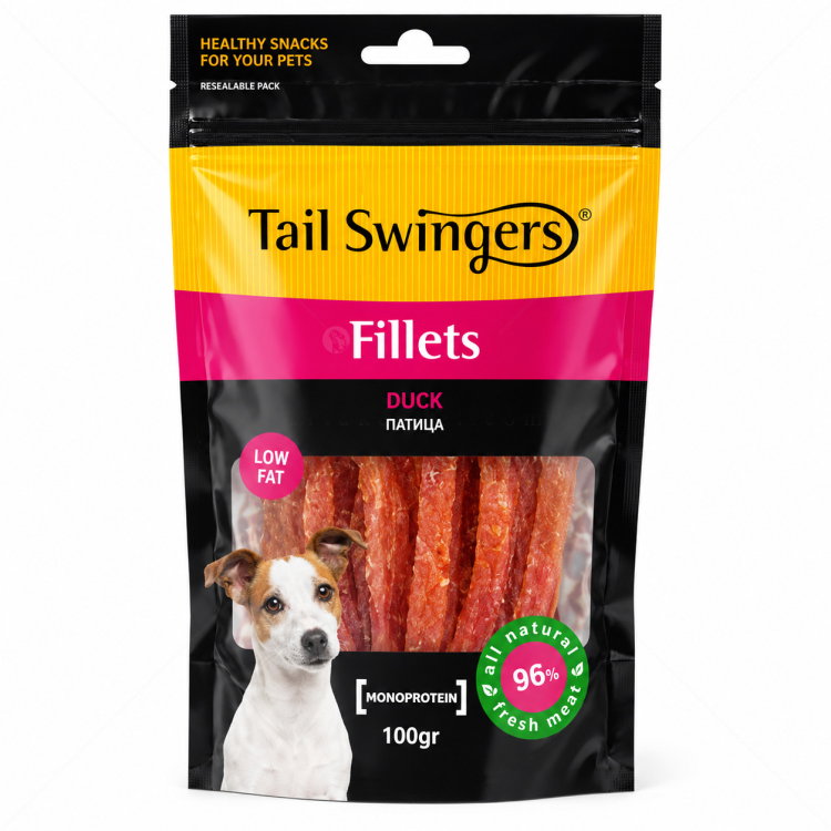 Меки ленти патешко филе 100 гр TAIL SWINGERS Duck Fillets