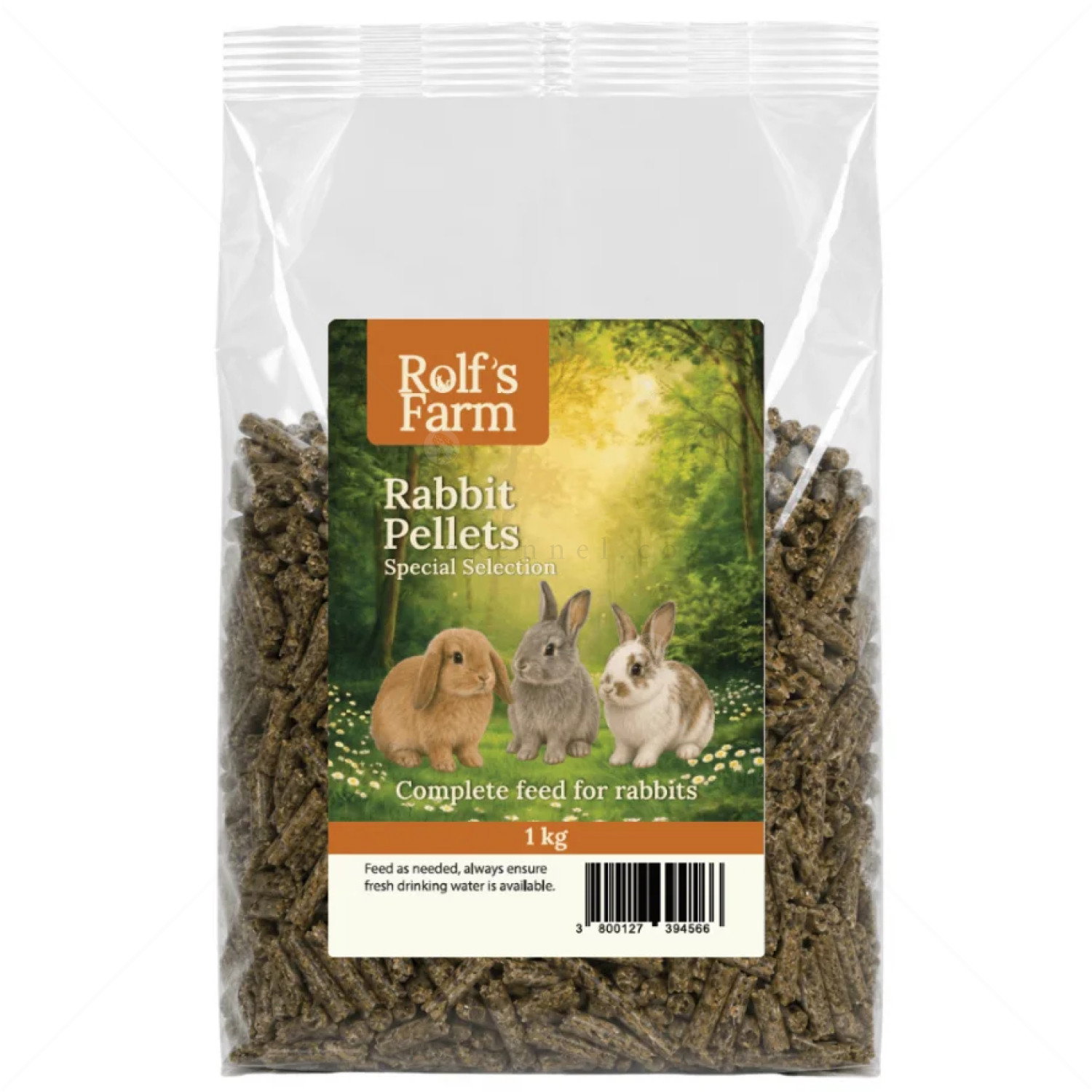Храна на пелети за декоративни зайци 1 кг ROLF'S FARM Rabbit Pellets