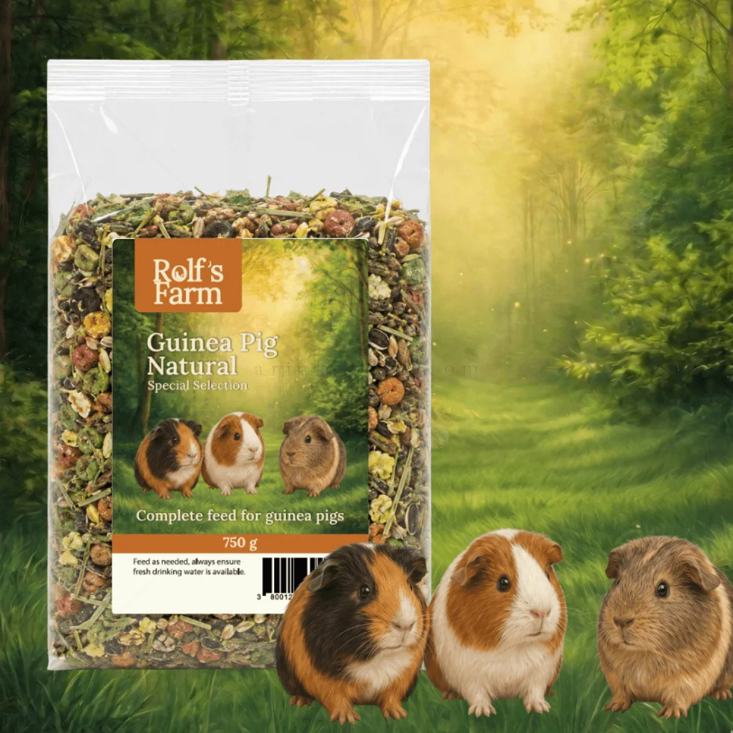Натурална храна за морски свинчета 0.750 кг ROLF'S FARM Guinea Pig Natural, микс