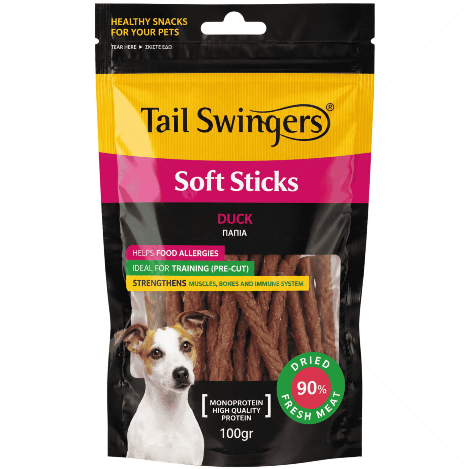 Меки солети патешко месо 100 гр TAIL SWINGERS Duck Soft Sticks