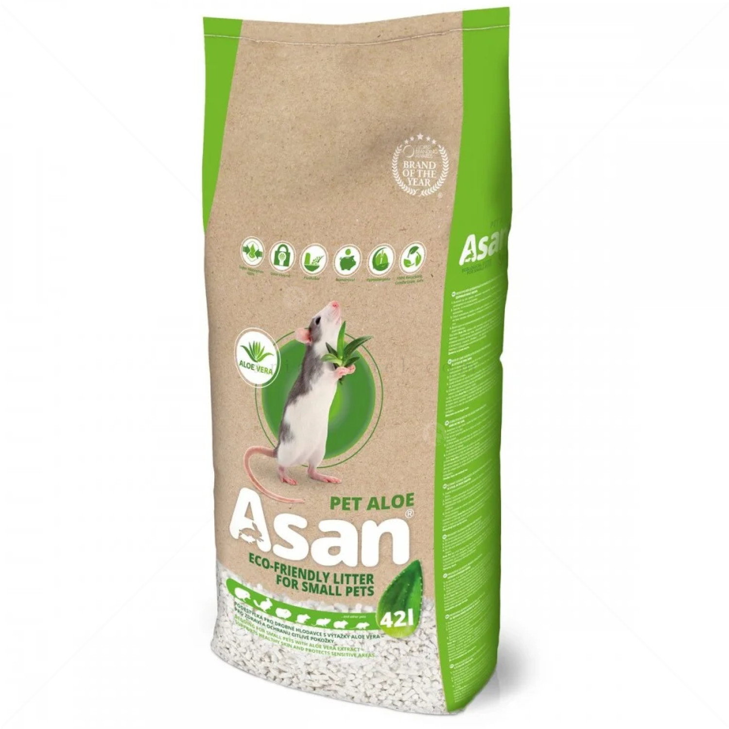 Постелка с екстракт от алое за гризачи 42 л ASAN Pet Aloe