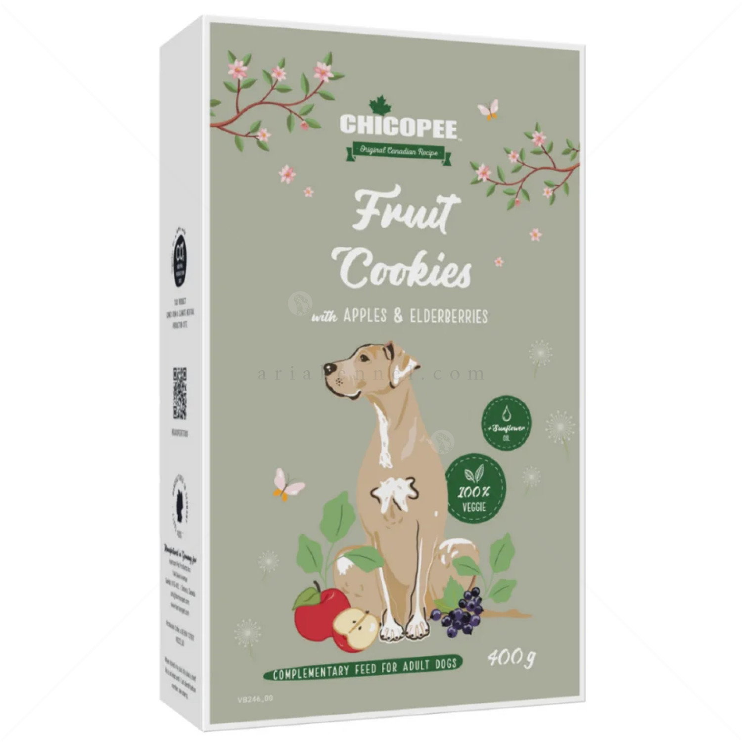 Веган бисквитки с ябълки и бъз за израснали кучета 400 гр CHICOPEE Fruit Cookies