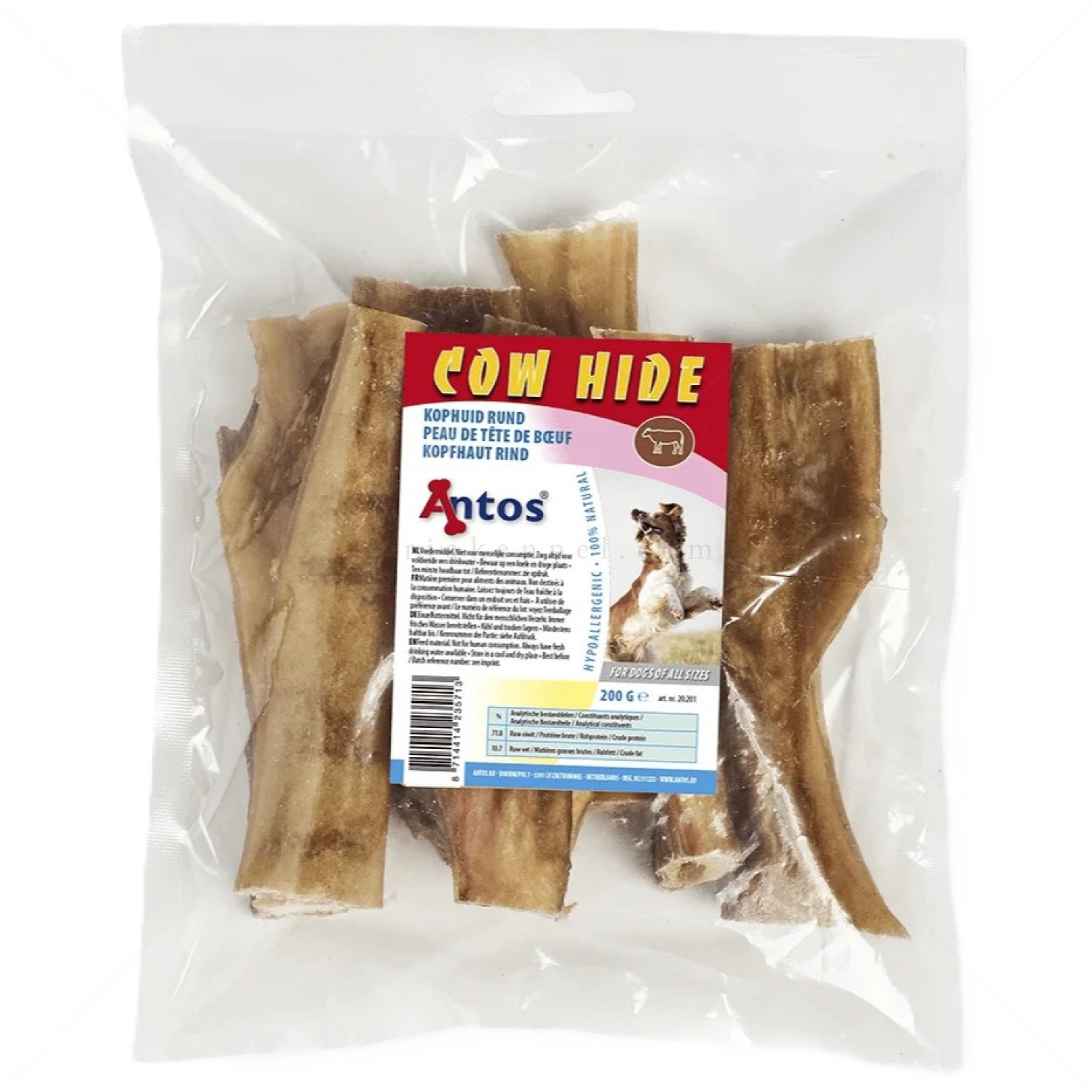 Кожа от говежда глава ANTOS Beef Hide, 15 см, 200 гр