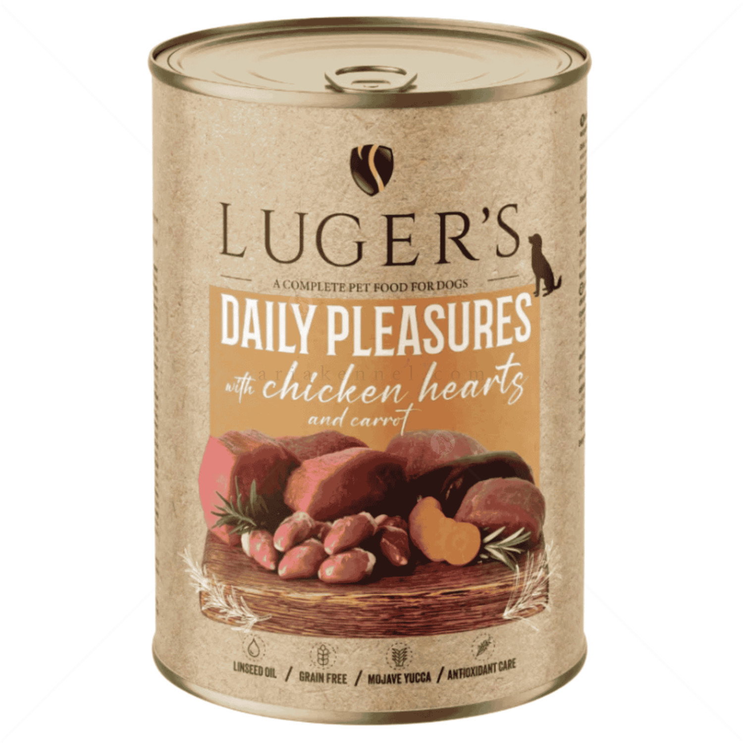 Консерва с пилешки сърца и морков 400 гр LUGER'S Daily Pleasures Chicken hearts and carrot