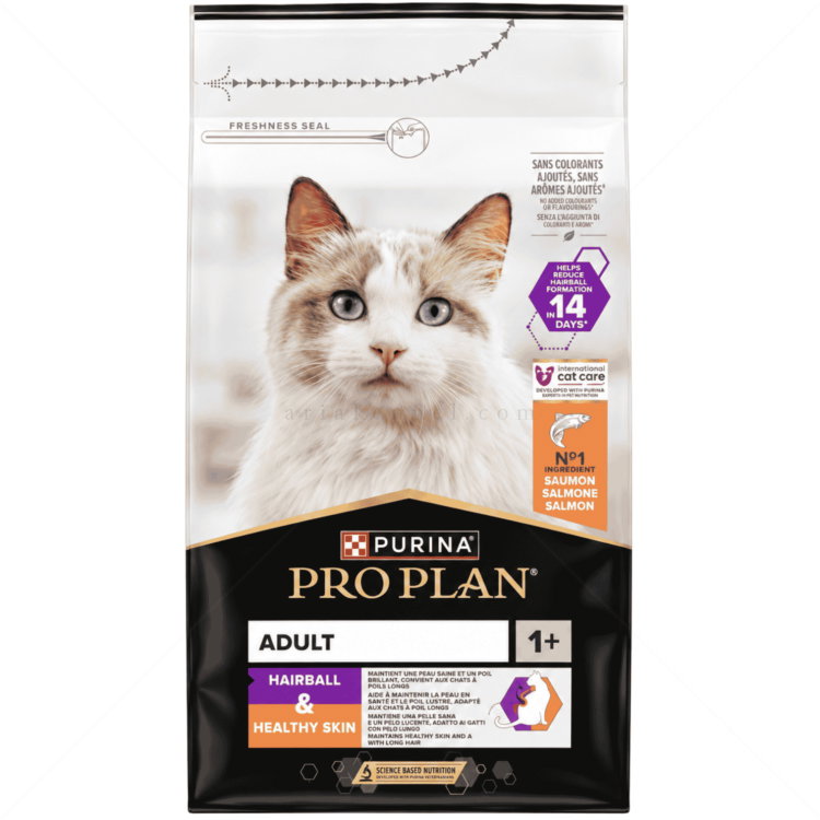 PRO PLAN® Hairball & Healthy Skin 1.500 кг - със сьомга