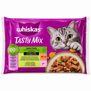 WHISKAS Tasty Mix Adult 4х85 гр Изборът на шефа, в сос грейви