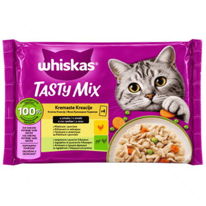 WHISKAS Tasty Mix Adult 4х85 гр Фини кулинарни творения в сос грейви