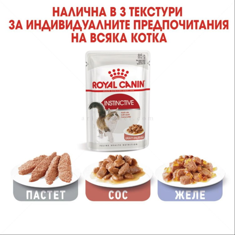 Пауч за котки над 1 година 85 гр ROYAL CANIN Instinctive - в сос грейви