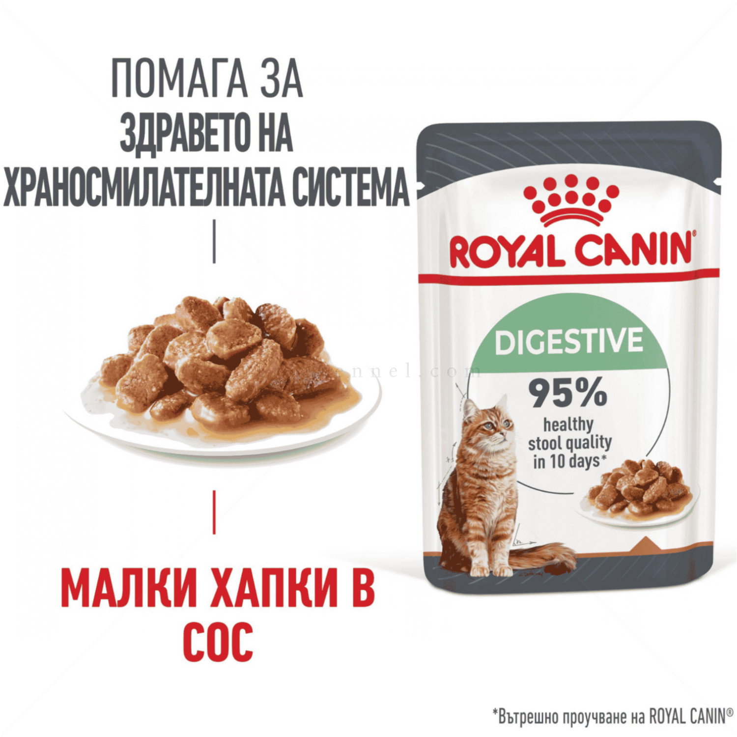 Пауч за котки с чувствителен стомах 85 гр ROYAL CANIN Digest Sensitive - в сос грейви