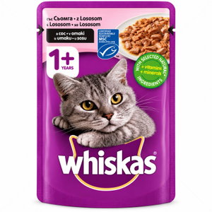 Пауч със сьомга в сос грейви 85 гр WHISKAS Adult Salmon