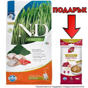 N&D Cat Spirulina 1.500 кг. Kitten Herring