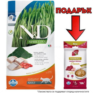 N&D Cat Spirulina 1.500 кг. Herring Adult