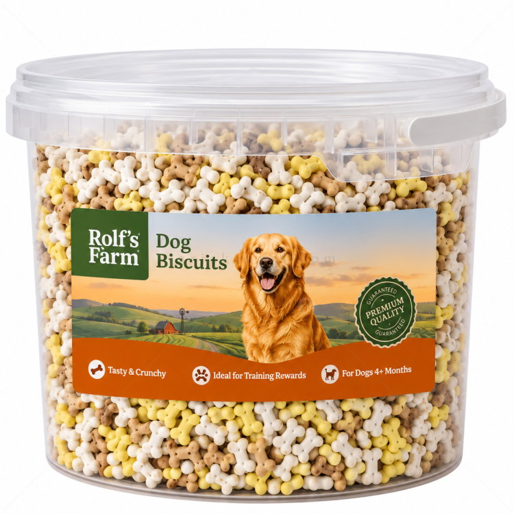 Бисквити микро кокалчета с аромат на ванилия ROLF'S FARM Dog Biscuits, в кофичка