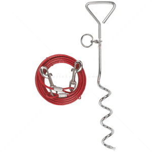 Стоманена спирала с въже за двор 6 м KERBL Spiral stake with yard lead