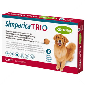 Комбинирани таблетки за вътрешно и външно обезпаразитяване SIMPARICA TRIO 3x48 mg
