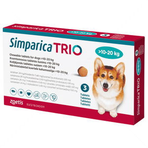 Комбинирани таблетки за вътрешно и външно обезпаразитяване SIMPARICA TRIO 3x24 mg