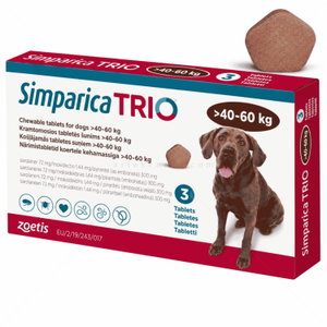 Комбинирана таблетка за вътрешно и външно обезпаразитяване SIMPARICA TRIO 1x72 mg