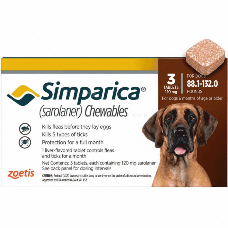 Таблетка за външно обезпаразитяване SIMPARICA 1x120 mg