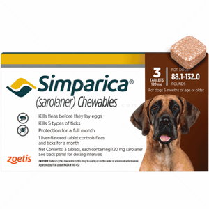 Таблетка за външно обезпаразитяване SIMPARICA 1x120 mg