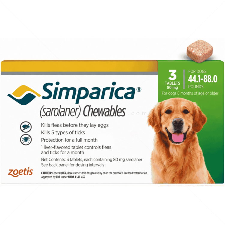 Таблетка за външно обезпаразитяване SIMPARICA 1x80 mg