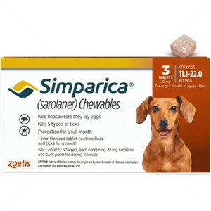 Таблетка за външно обезпаразитяване SIMPARICA 1x20 mg