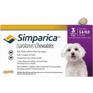 Таблетка за външно обезпаразитяване SIMPARICA 1x10 mg