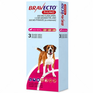 Комбинирани таблетки за вътрешно и външно обезпаразитяване BRAVECTO TriUNO 3x600 мг
