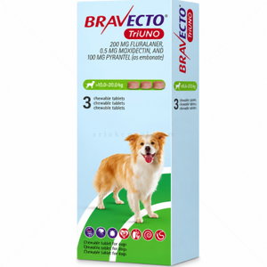 Комбинирани таблетки за вътрешно и външно обезпаразитяване BRAVECTO TriUNO 3x200 мг