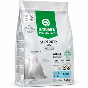 Храна за бели кучета 1.5 кг NATURE'S PROTECTION Superior Care White Dog Adult Small Breeds White fish