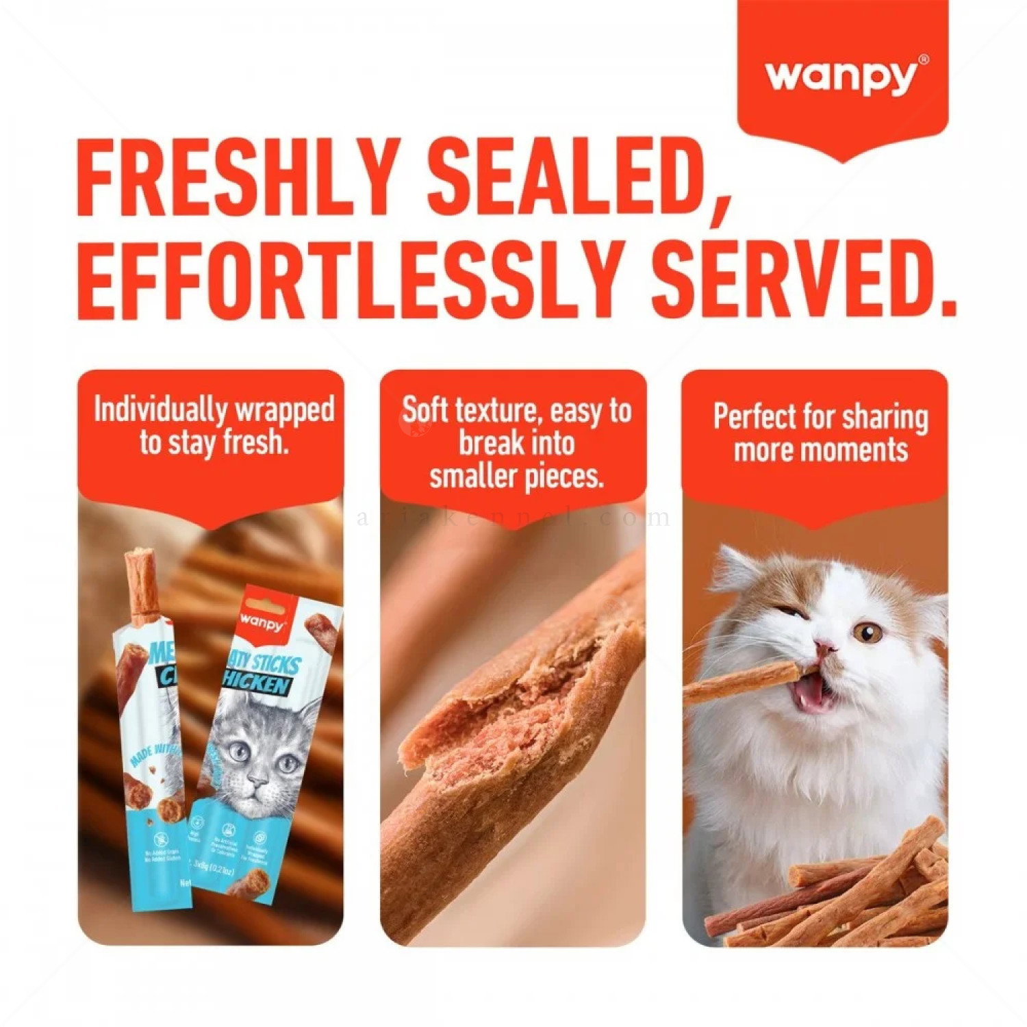 Пръчици с пилешко месо и котешка трева WANPY Meaty Sticks Cat Grass & Chicken
