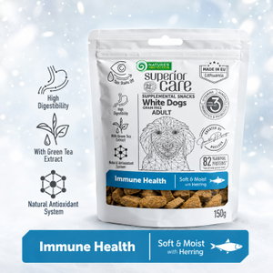 Лакомства за здрава имунна система за бели кучета NATURE'S PROTECTION Superior Care Snack White Dog Immune Health Herring
