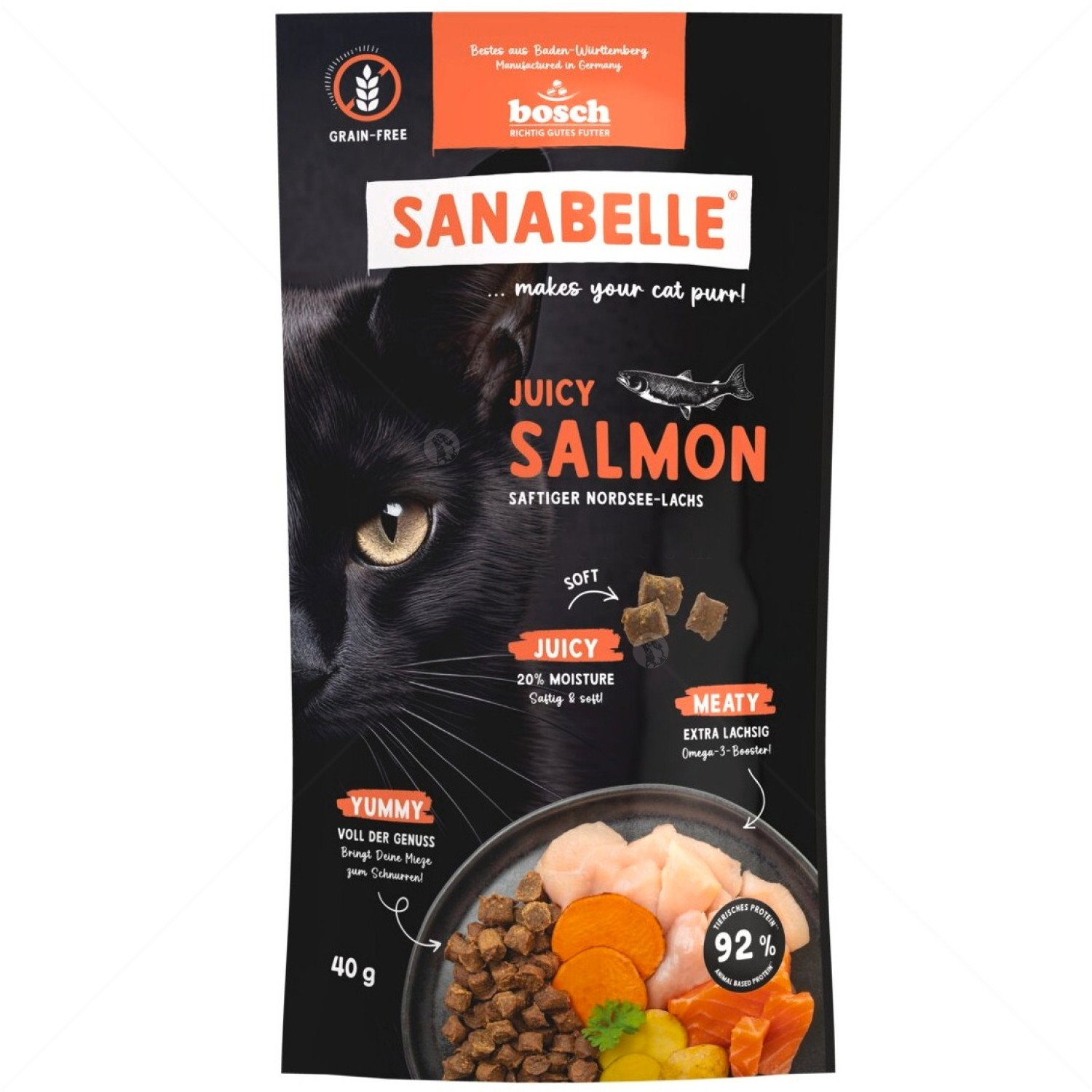Меко лакомство със сьомга за израснали котки 40 гр SANABELLE Juicy Salmon