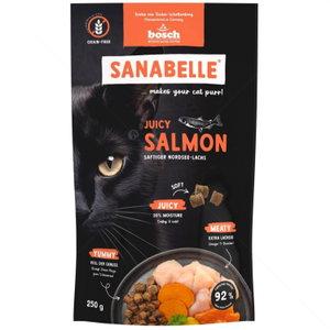 Меко лакомство със сьомга за израснали котки 250 гр SANABELLE Juicy Salmon