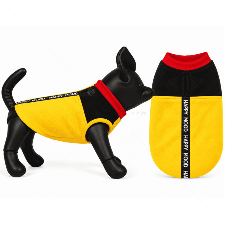 Поларена дрешка HAPPY PUPPY, жълта, размер L