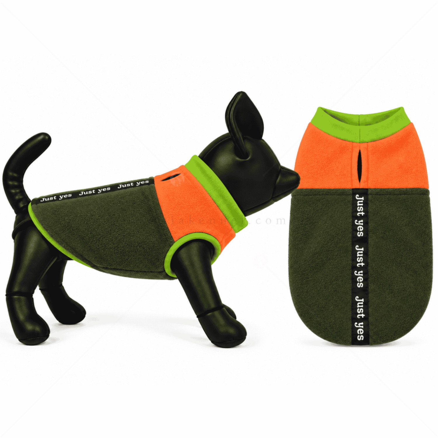 Поларена дрешка HAPPY PUPPY, зелена, размер XL