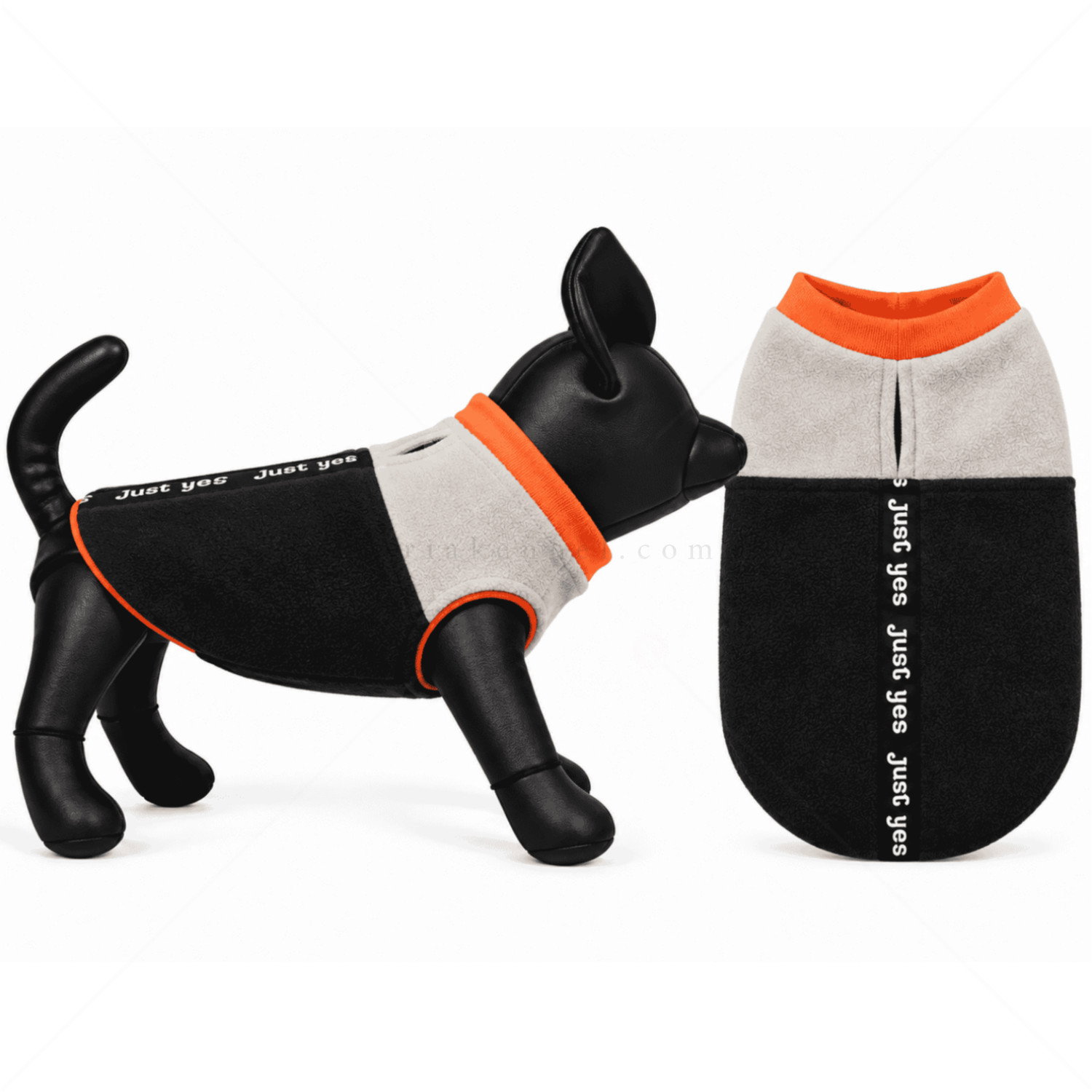 Поларена дрешка HAPPY PUPPY, черна