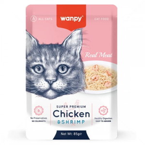 Пауч с пилешко месо и скариди в желе 85 гр WANPY Chicken & Shrimp