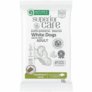 Хипоалергенни дентални пръчки за бели кучета NATURE'S PROTECTION Superior Care Snack White Dog Hypoallergenic Dental, with White Fish