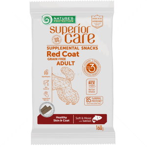 Ленти за здрава кожа и козина за червени кучета NATURE'S PROTECTION Superior Care Snacks Red Coat Healthy Skin & Coat, with Salmon